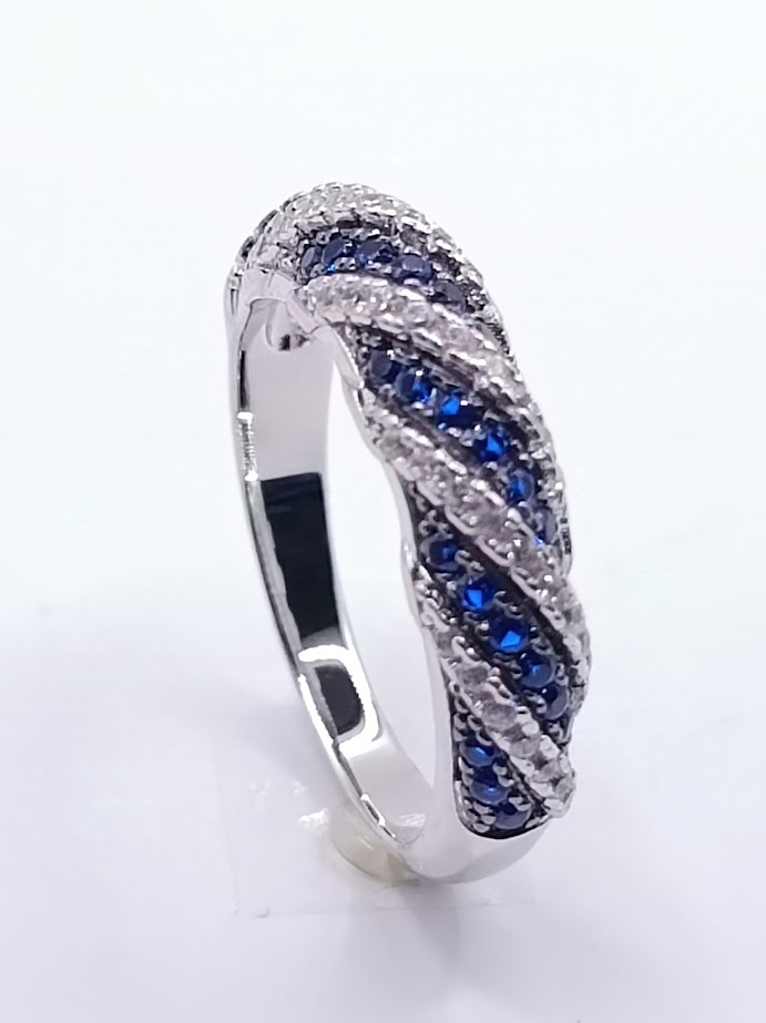SL31247J1 Anillo Plata Zafiro Bombe 