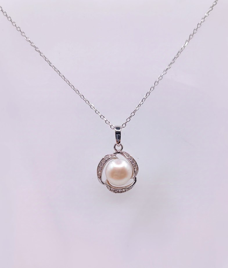 YA-844S-P Collar Plata Perla