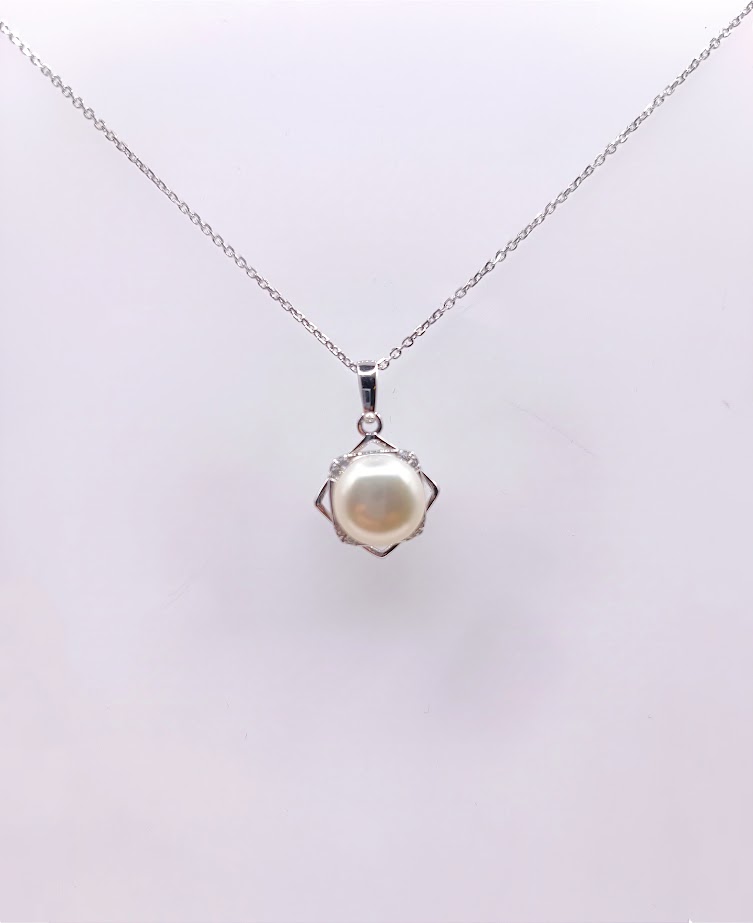 YA-784S-NP Collar Plata Perla 