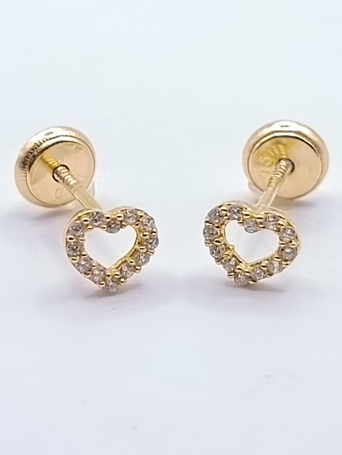 1-554601PS Aro Oro Amarillo Zircon Corazon 