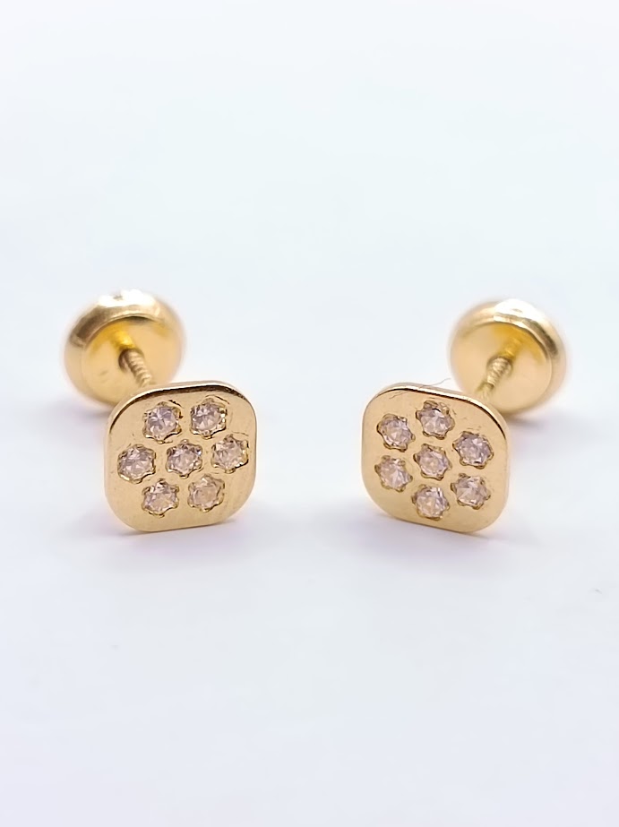 1-628901PSF Aro Oro Amarillo Zircon Cuadrado 