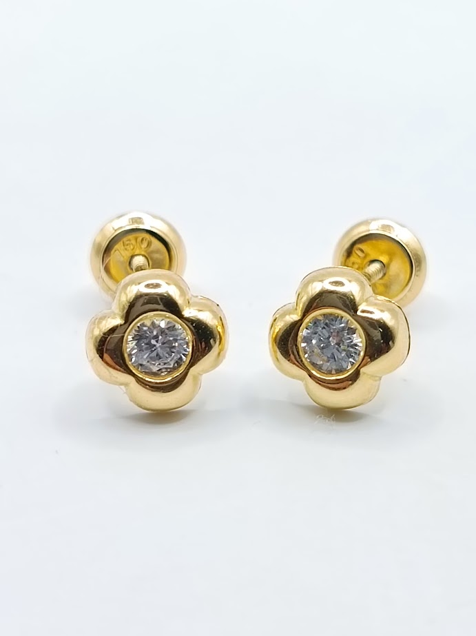 1-646501PS Aro Oro Amarillo Zircon Flor Gorda 