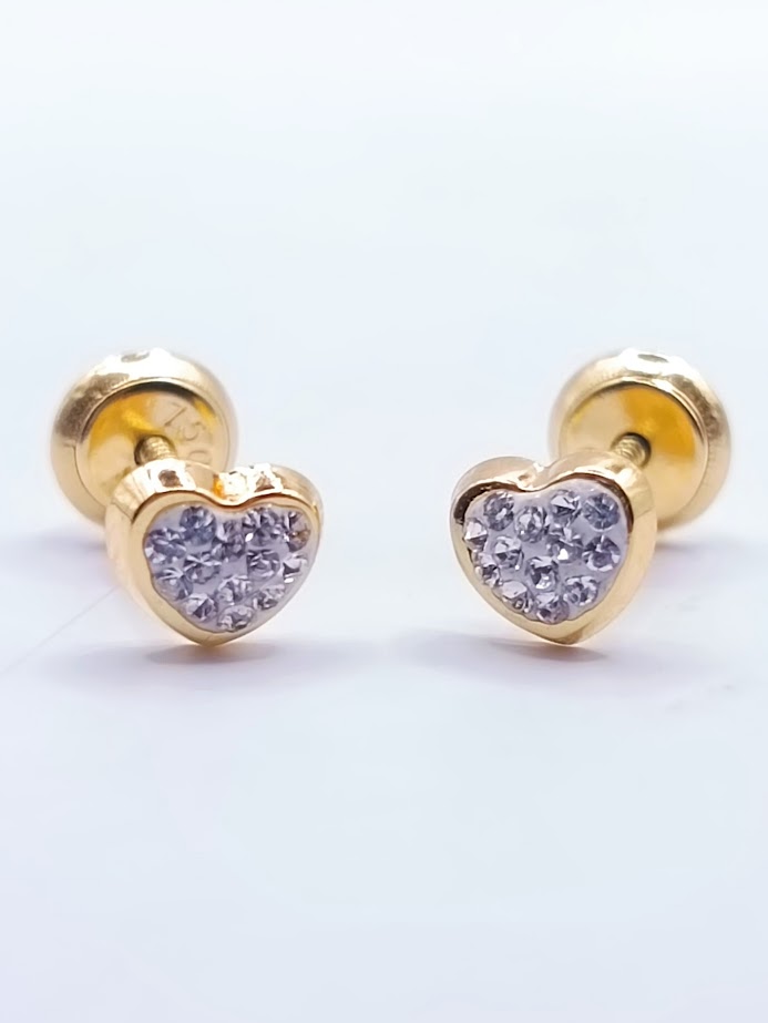 1-789901PS Aro Oro Amarillo Zircon Corazon 