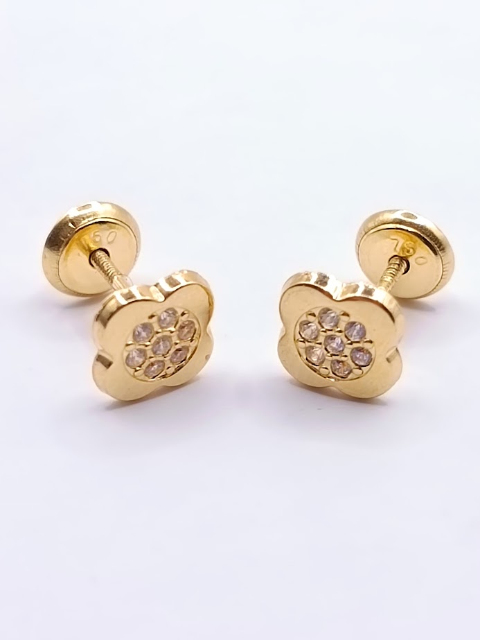 1-A42201PSF6 Aro Oro Amarillo Zircon Trebol 