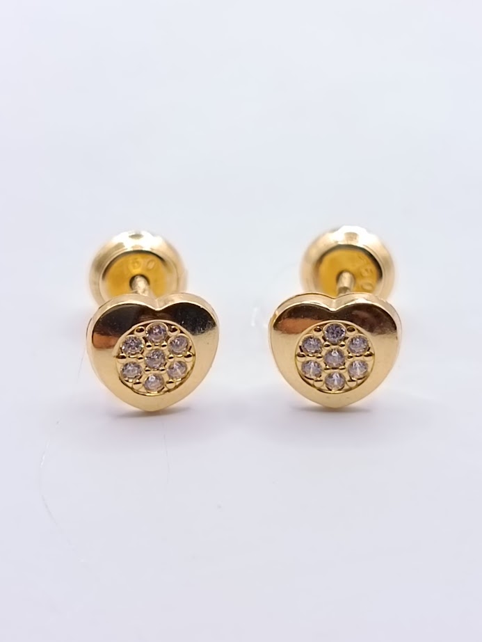 1-A42501PSF6 Aro Oro Amarillo Zircon Corazon 