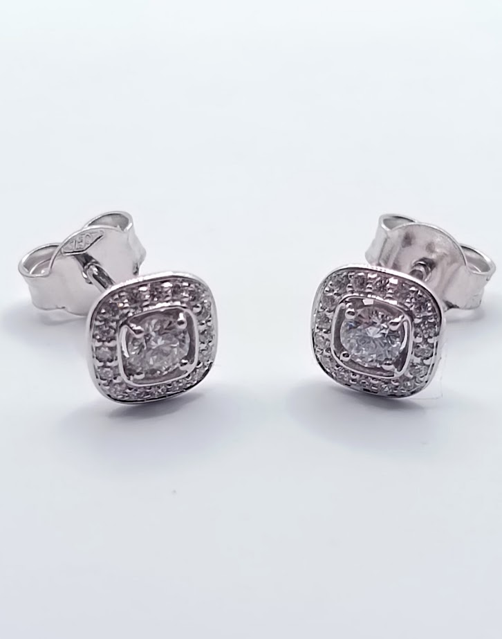 ER10857 Aro Oro Blanco Brillantes