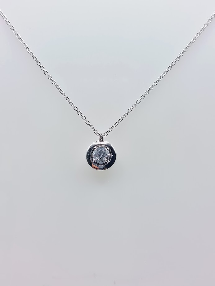 N10376 Collar Oro Blanco Brillantes