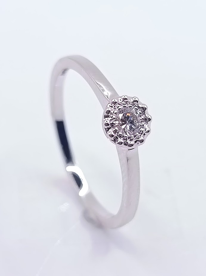 R10613 Anillo Oro Blanco Brillantes