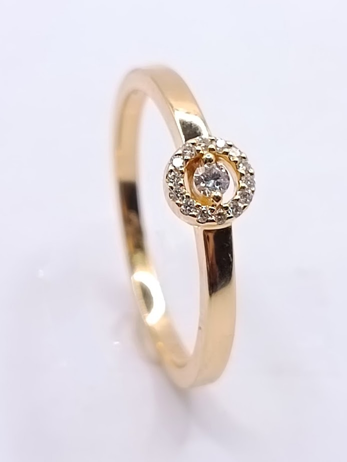 R11271 Anillo Oro Amarillo 15 Brillantes
