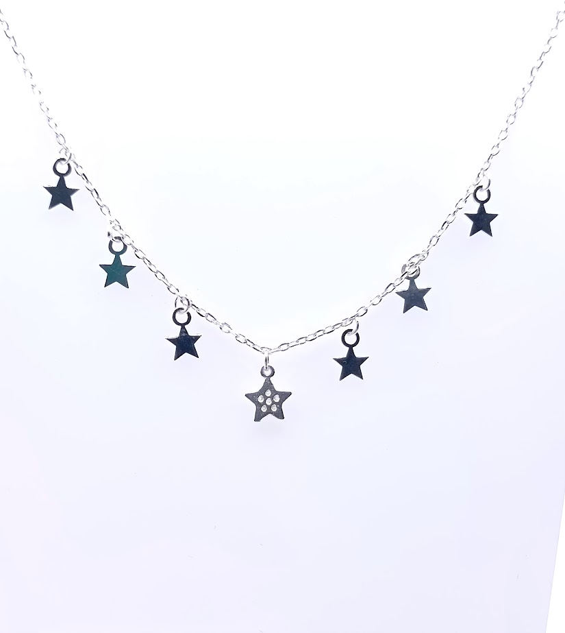 GIA11736 Collar Plata Estrellas