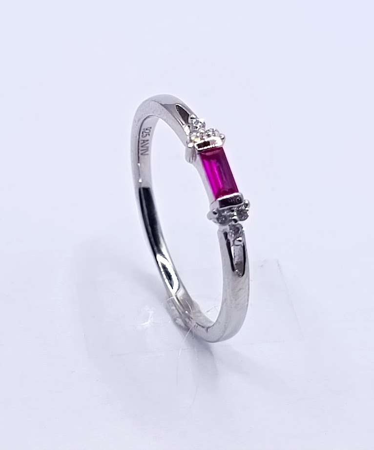 12192FRS2 Anillo Plata Rubi