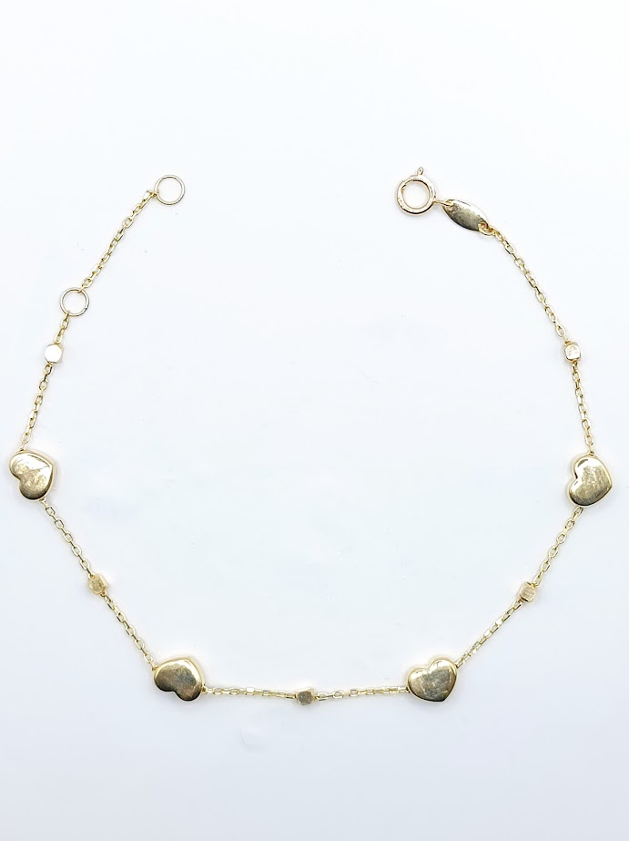 X5FOR6B12275-V-DC Pulsera Oro Amarillo Corazones