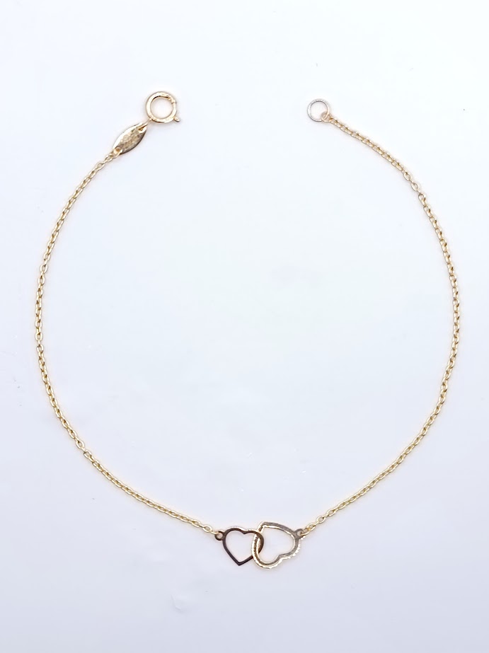 X4FOR12B0434-VI Pulsera Oro Amarillo Corazones