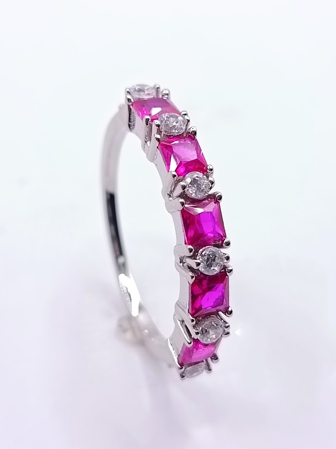 R-5894 R Anillo Plata Zircon Rubi