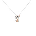 14617FNSWSH3 Collar Plata Gato Blanco & Beige