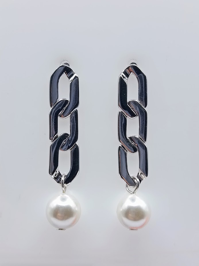 12084FESWSH1 Aro Plata Rodio Grumet Perla
