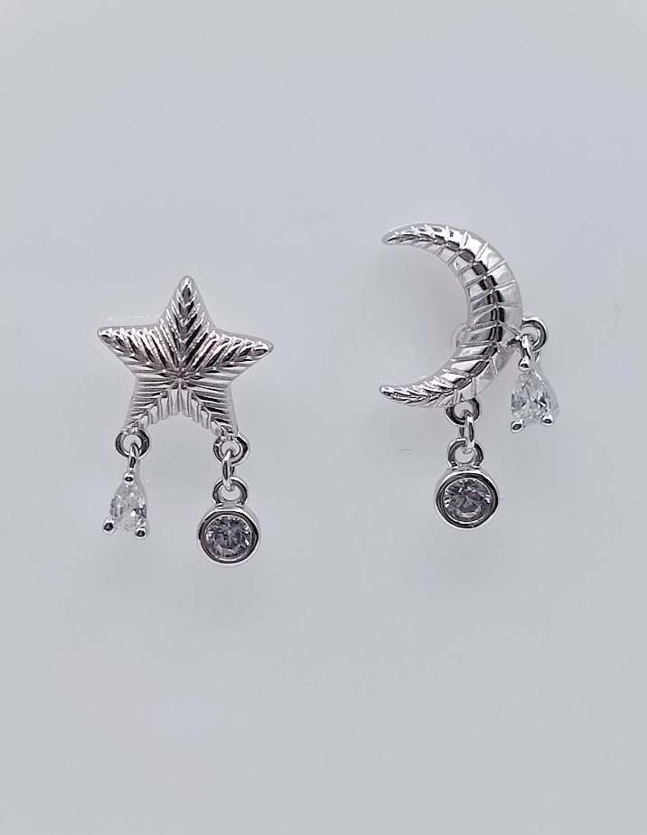22841FESWSH2 Aro Plata Estrella Luna