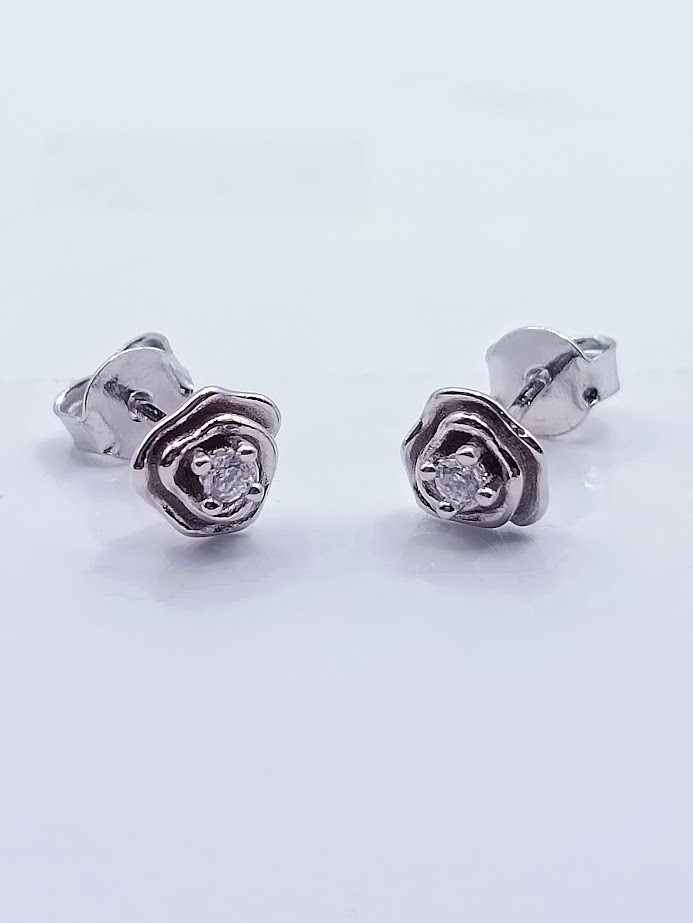 22980FESWSH1 Aro Plata Flor mini