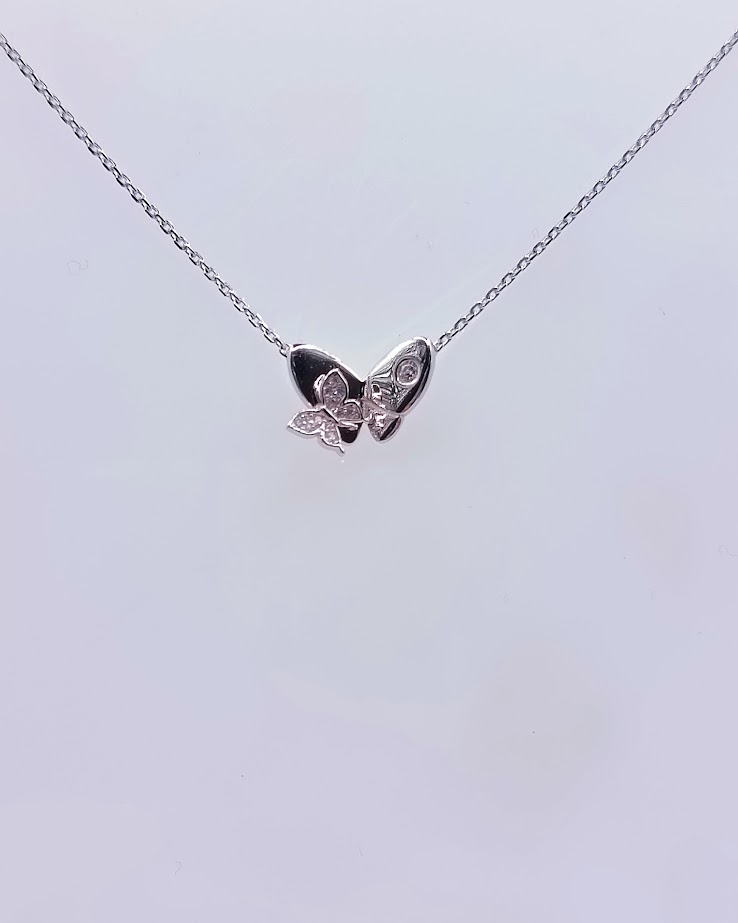 13487FNSWSH3 Collar Plata Mariposa