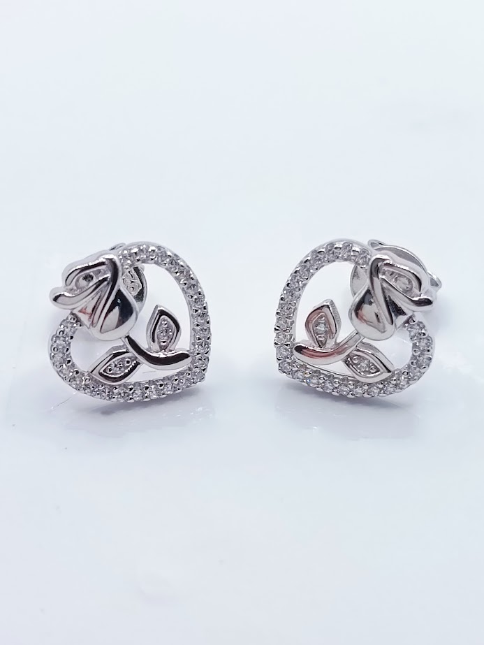SE91972AB1T Aro Plata Corazon Flor