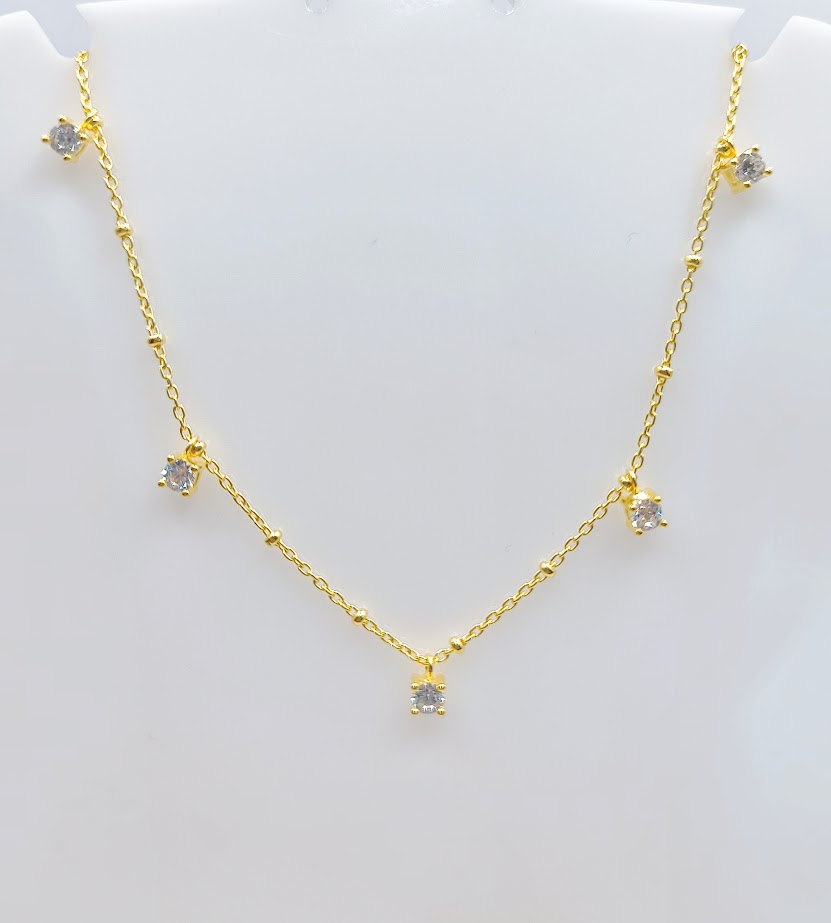  N1912 Collar Plata Enchapada Punto de Luz