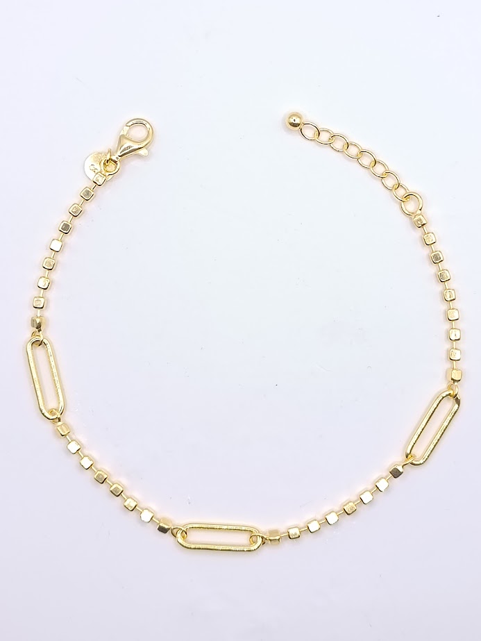 CUBE Pulsera Plata Echapada Cubos 17cm