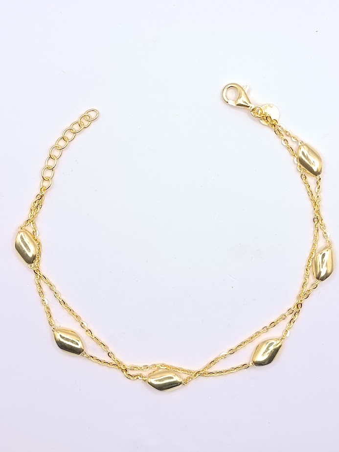 XC58 Pulsera Plata Enchapada Chips Oval 17cm