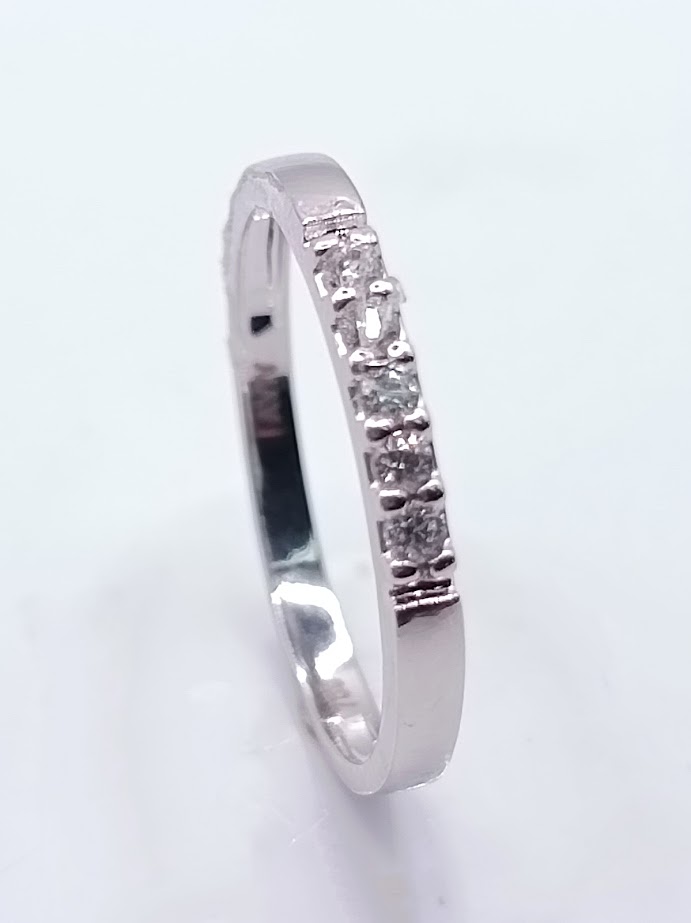 A 3910.1,75 W Anillo de Oro Blanco Cintillo Circon