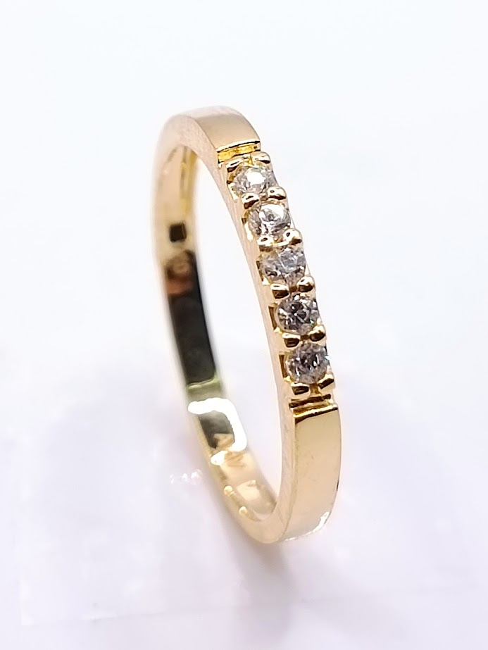 A 3910.1,75 Anillo de Oro Amarillo Cintillo Circon