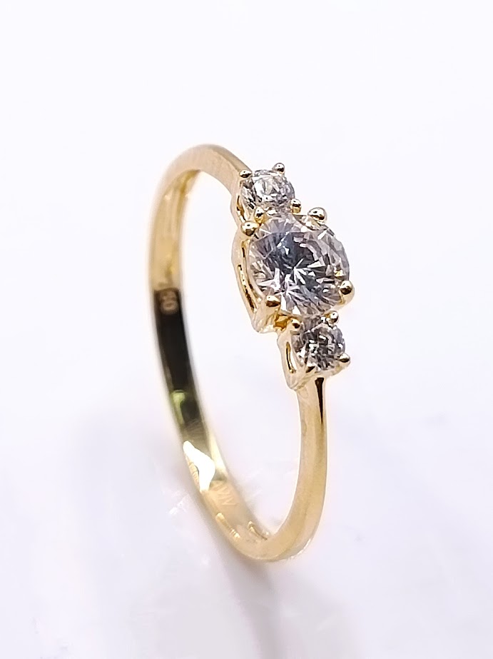 A 3496 Anillo Oro Amarillo Circon