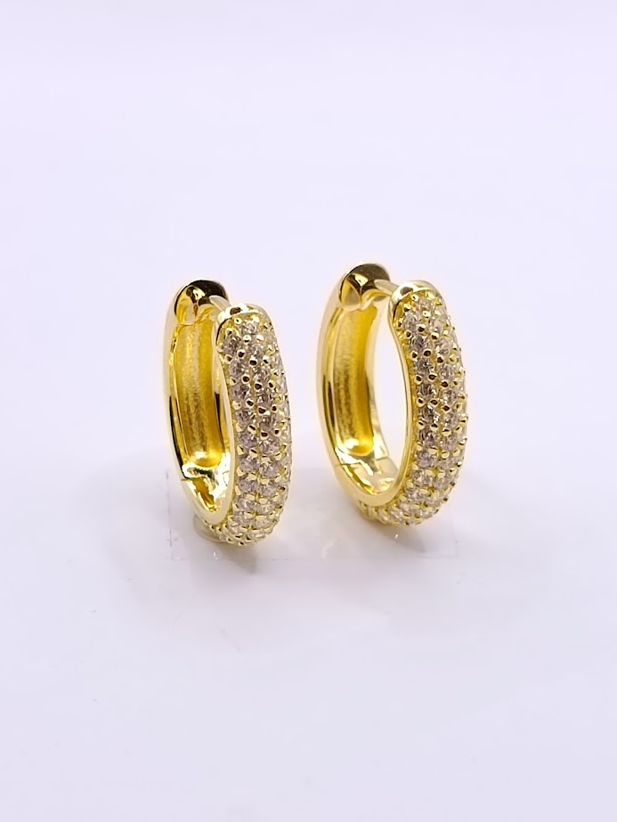 26548XESYSH1 Aro Argolla Plata Enchapada 18k