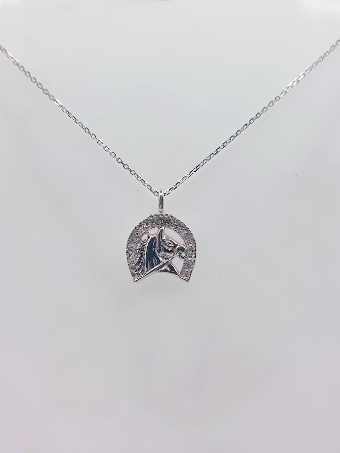 13003FNSWSH1 Collar Plata Caballo Herradura