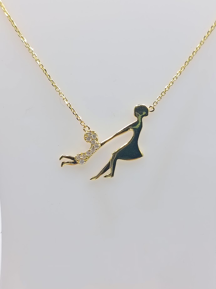 4927FNSYSH1 Collar Plata Enchapada Mama Hija