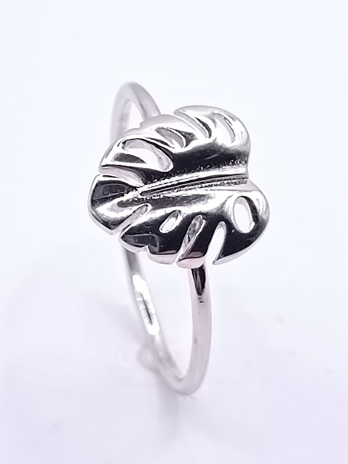 12731FRSWSH1 Anillo de Plata Hoja Monstera
