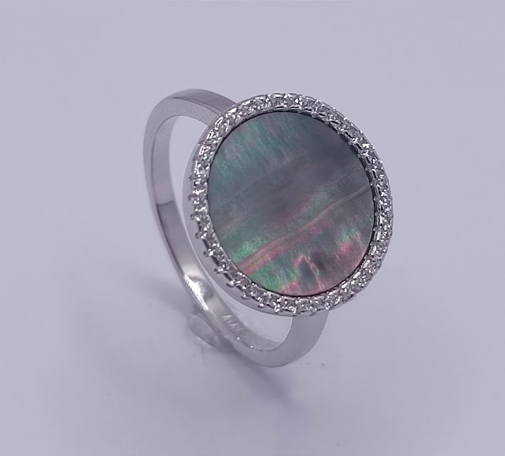 JRMY8933KL-W Anillo Plata Nacar Rosa