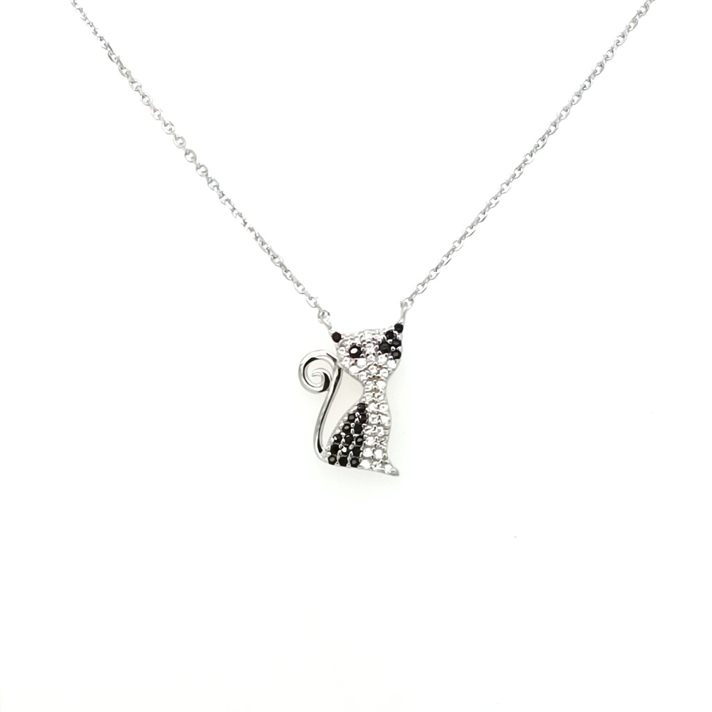 14617FNSWSH4 Collar Plata Gato Manchas