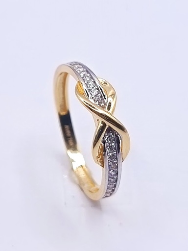 AZR0357 Anillo Oro Amarillo Cintillo Infinito