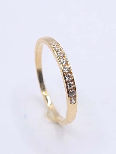 YZN0164 Anillo Oro Amarillo Cintillo Circon