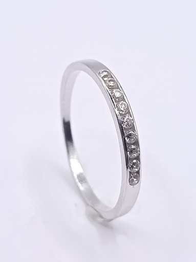 YZN0164 (W) Anillo Oro Blanco Cintillo Circon