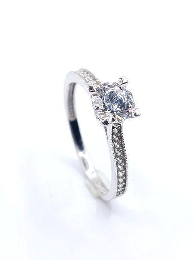 TTYZ0582 (W) Anillo Oro Blanco Circon