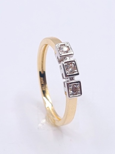 AZR0917 Anillo Oro Bicolor Tricillo Circon