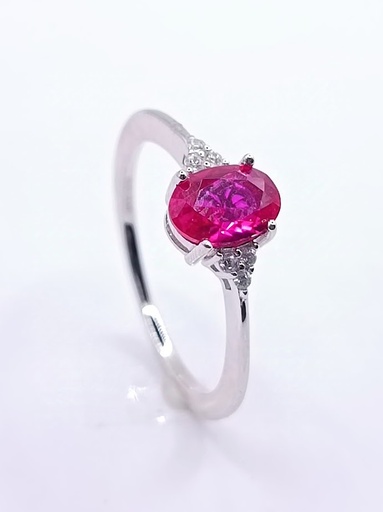 R-24699 R Anillo Plata Rubi