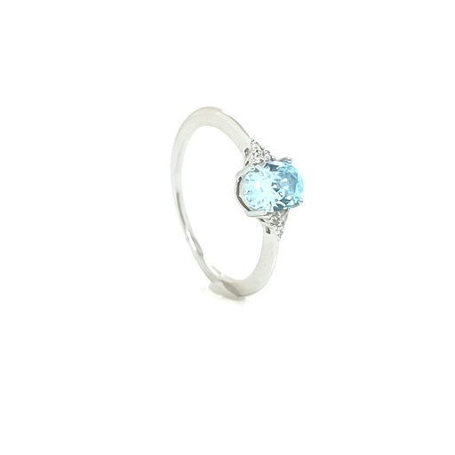 R-24699 TA Anillo plata Aguamarina
