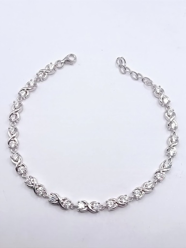 [205032003118] SB90527A1VI Pulsera de Plata Rodio Cz