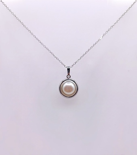 [2042920001802] YA-1214S-P Collar Plata Perla
