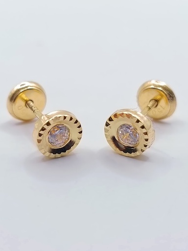 [1210212501] 1-452301PS3 Aro Oro Amarillo Zircon Bisel Circon 