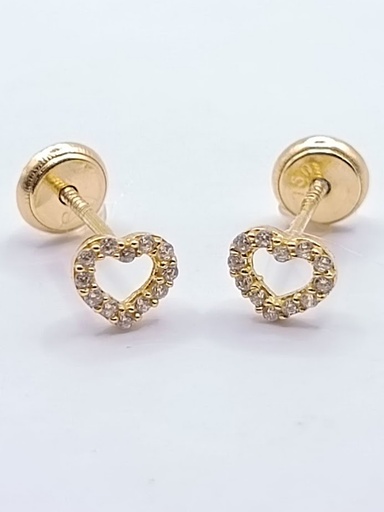 [1210213101] 1-554601PS Aro Oro Amarillo Zircon Corazon 
