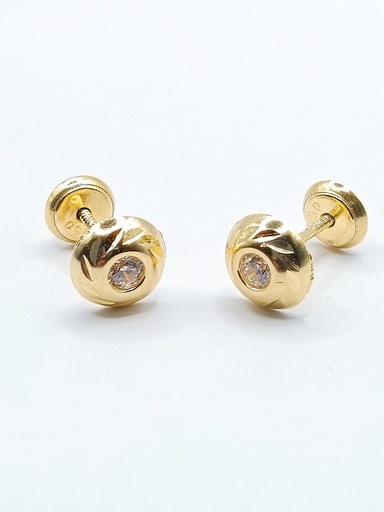 [1210216701] 1-110201PS Aro Oro Amarillo Zircon 1/2 Bola Tallada 
