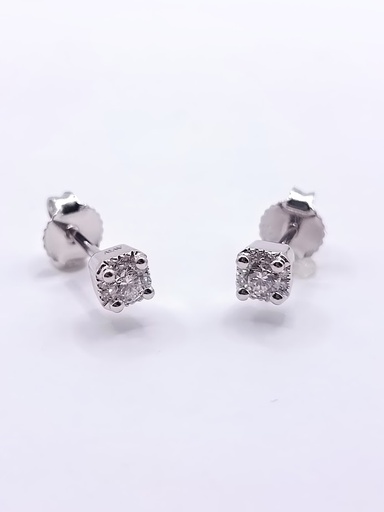 [3135136214] ER11095 Aro Oro Blanco 18 Brillantes