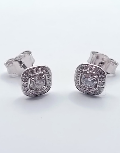 [3215134200] ER10857 Aro Oro Blanco Brillantes